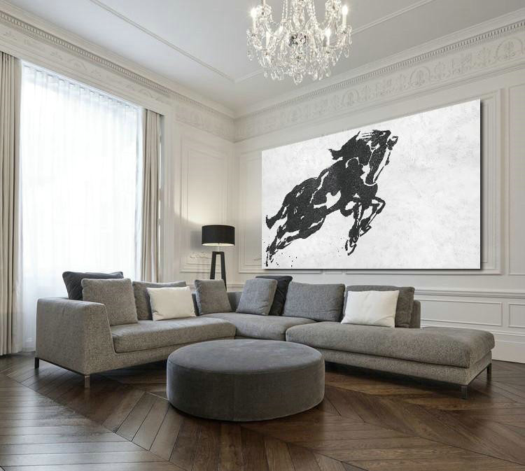 Large Abstract Wall Art,Oversized Horizontal Minimal Art On Canvas - Large Abstract Wall Art